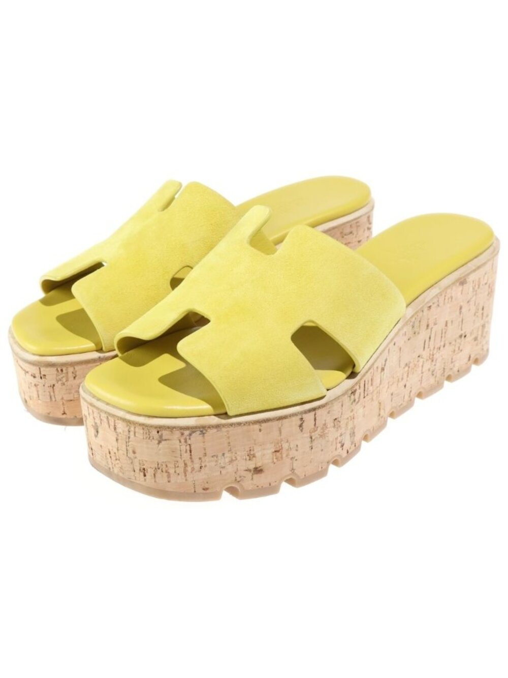 Hermes Eze H-cut Detail Sandals Chevre Velour